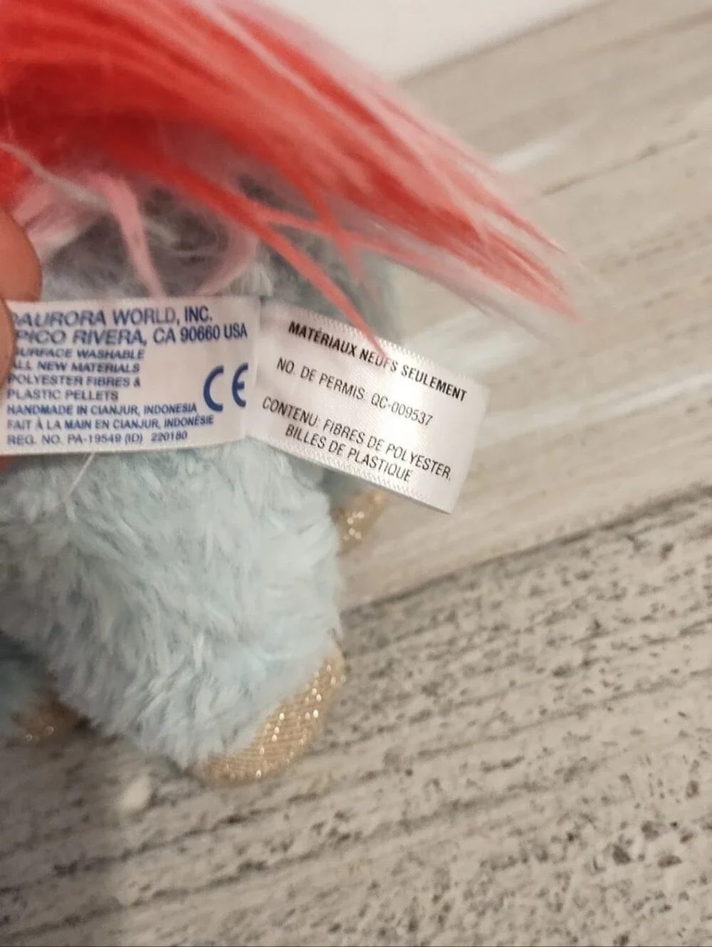 Aurora Cute alpaca plush Toy pink and light blue